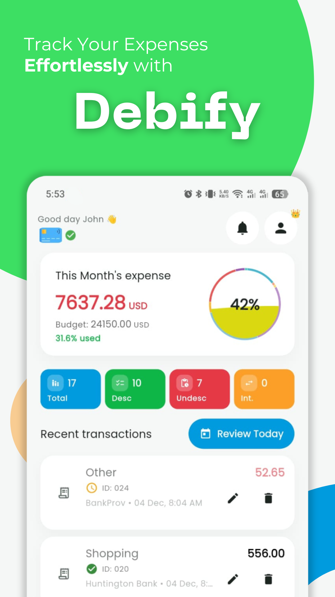 Main Dashboard